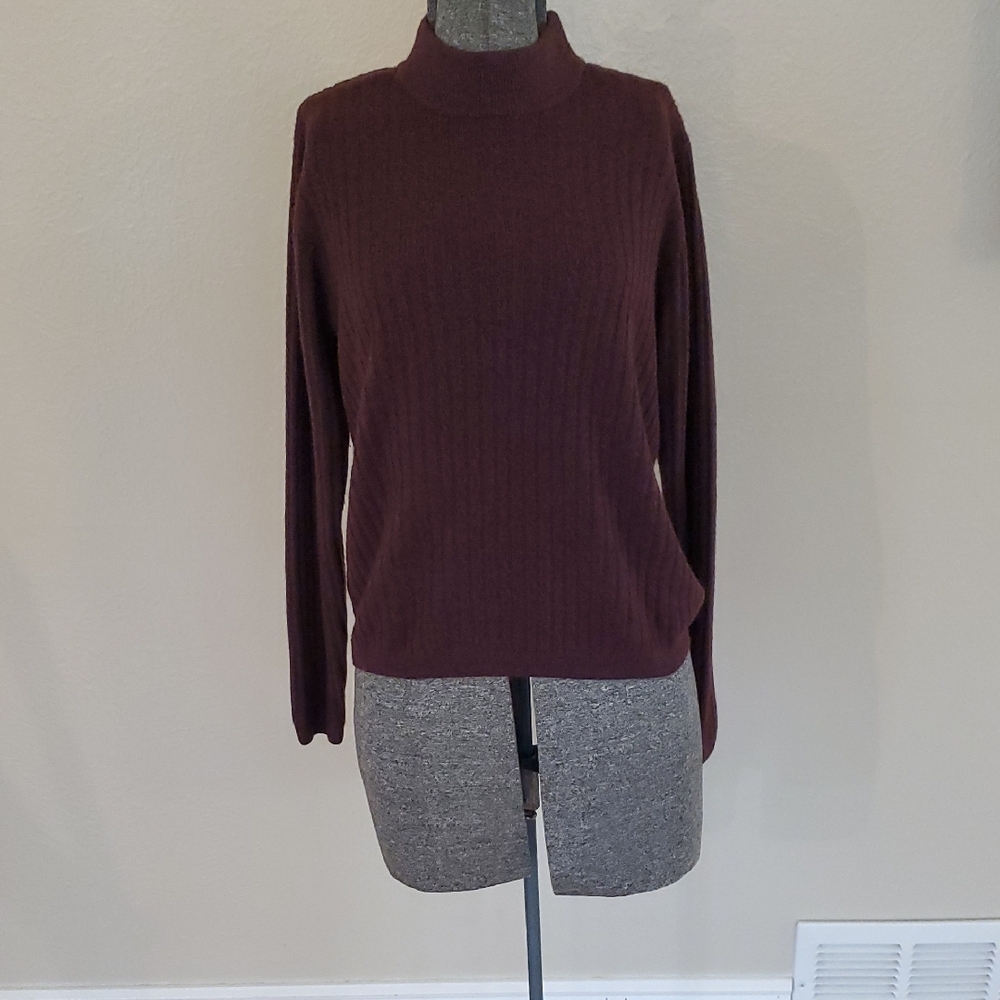 Casual Corner Deep Burgundy Turtleneck Sweater